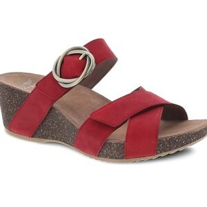 Dansko Elegant Red adjustable Buckle Sandals size 9-9.5